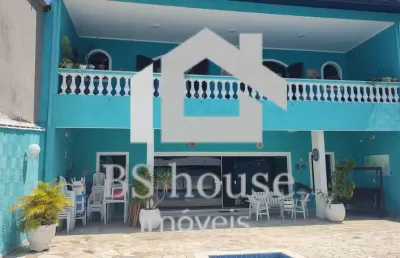 Sobrado na praia com piscina, com 4 suítes, 12 vagas 524,00mts - itanhaém