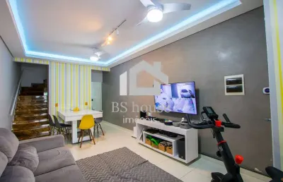 Sobrado de 126m², 3 dormitórios sendo um suíte, todo mobiliado - vila linda
