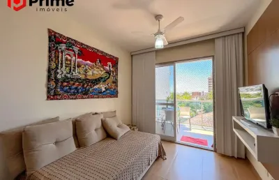 Apartamento com 1 suíte, varanda e lazer completo à venda na praia de peracanga, em guarapari, com vista, sol da manhã e portaria 24h.