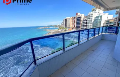 Apartamento a venda de frente para o mar com vista paradisíaca e lazer completo na cobertura  - praia das virtudes, centro de guarapari/es.