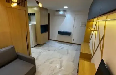 Lindo studio alto padrão mobiliado 1/4 em pitangueiras, lauro de freitas  r$2.750
