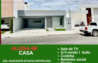 Paulo barros apresenta: casa para alugar no condomínio sol nascente – etapas, em petrolina-pe (próxima à uninassau e à facape)
