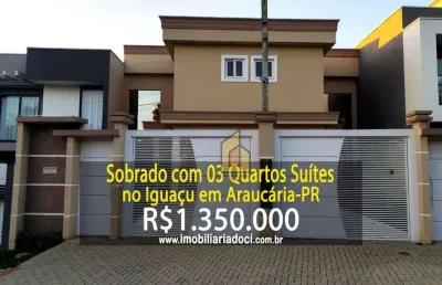 Sobrado com 03 quartos suítes no iguaçu em araucária-pr  - a venda por r$ 1.350.000,00