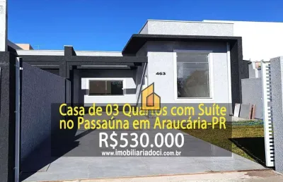 Casa com 3 dormitórios à venda, 70 m² por r$ 530.000,00 - passauna - araucária/pr