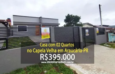 Casa com 02 quartos no capela velha em araucária-pr  - a venda por r$395.000,00