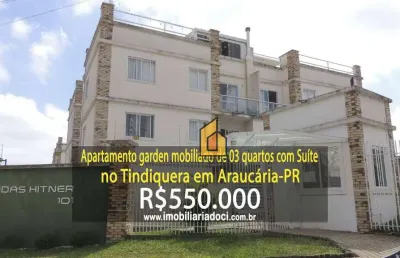Apartamento garden mobiliado de 03 quartos com suíte no tindiquera em araucária-pr  - a venda porr$550.000,00