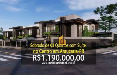 Sobrado de 03 quartos com suíte no centro em araucária-pr  - a venda por r$1.190.000,00