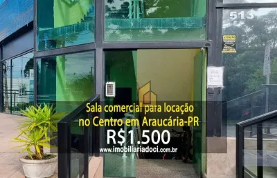 Sala comercial no centro em araucária-pr  - locação por r$1.500,00  - água, luz e condomínio inclusos