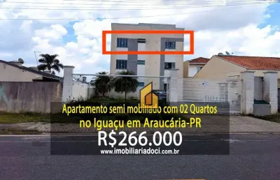 Apartamento semi mobiliado com 02 quartos no iguaçu em araucária-pr  - a venda por r$266.000,00