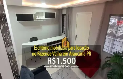 Escritório mobiliado no fazenda velha em araucária-pr  - locação por r$1.500,00