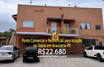 Ponto comercial e residencial no sabiá em araucária-pr  - locação por r$22.680,00