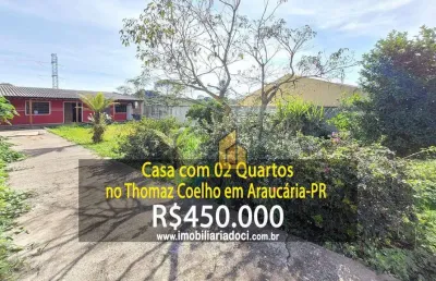 Casa com 02 quartos no thomaz coelho em araucária-pr  - a venda por r$450.000,00