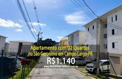 Apartamento com 02 quartos no são geronimo em campo largo-pr  - locação por r$1.140,00