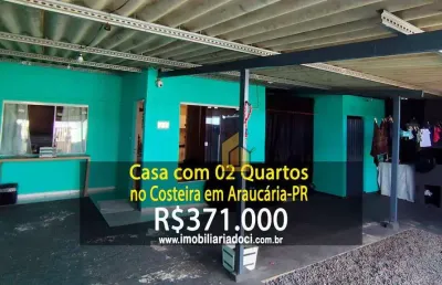 Casa com 02 quartos no costeira em araucária-pr  - a venda por r$371.000,00