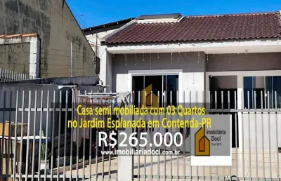 Casa semi mobiliada com 03 quartos no jardim esplanada em contenda-pr  - a venda por r$265.000,00