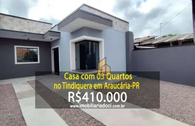 Casa de 03 quartos no tindiquera em araucária-pr  - a venda por r$410.000,00