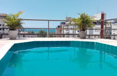 Cobertura, 3 quartos, 4 vagas, com vista para mar da praia da enseada, guarujá sp.