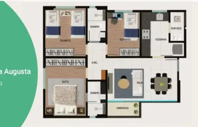 Apartamento à venda no ana augusta com 3 quartos e 66m²