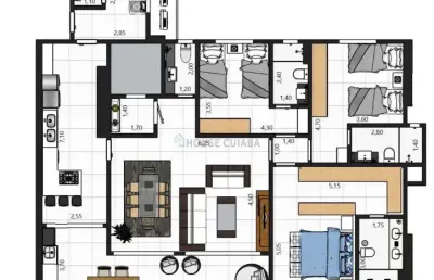 Apartamento com 3 quartos à venda na Avenida Fernando Correa da Costa, 78, Jardim Petrópolis, Cuiabá