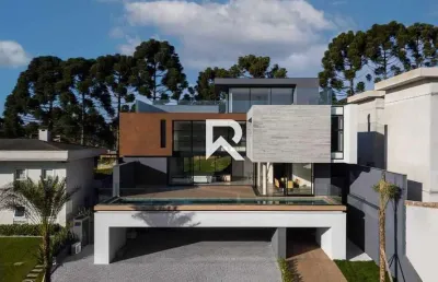 Casa de luxo mobiliada em condomínio, 4 suítes, piscina, jardim, 841m2 - p/ locação no vista alegre
