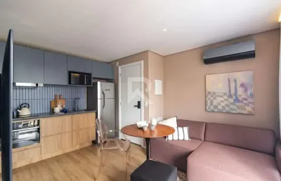 Studio mobiliado de 37m² completo para locação no all batel - batel - curitiba/pr -