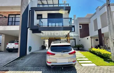 Triplex alto padrão em condomínio fechado 186m² - 04 dormitórios - costeira - são josé dos pinhais
