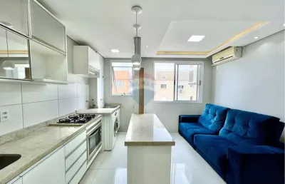 Apartamento mobiliado à venda, 2 dormitórios, 42m²,  residencial villaggio ventura, bairro olaria, canoas, rs
