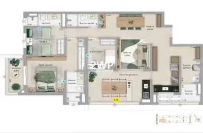 Apartamento à venda com 3 quartos, sendo 2 suítes, em ponta da praia, santos