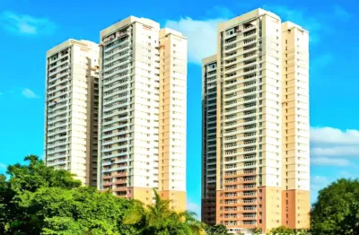 Lindo apartamento em Patamares com 110m2, finamente decorado, vista mar, andar alto, em condominio com infraestrutura de lazer completa, e segurança 24hs