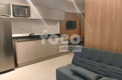 Lindo apartamento studio mobiliado com área de lazer.