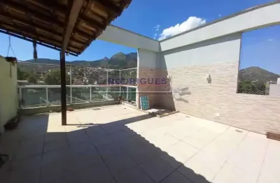 Cobertura com 2 quartos à venda na estrada do bananal, freguesia (jacarepaguá), rio de janeiro, 137 m2 por r$ 650.000