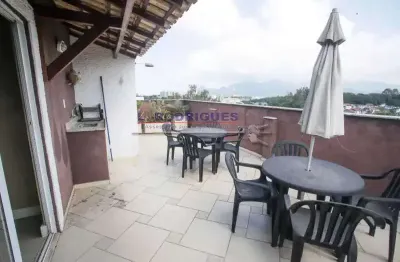 Cobertura com 4 quartos para alugar na avenida geremário dantas, freguesia (jacarepaguá), rio de janeiro, 169 m2 por r$ 3.200