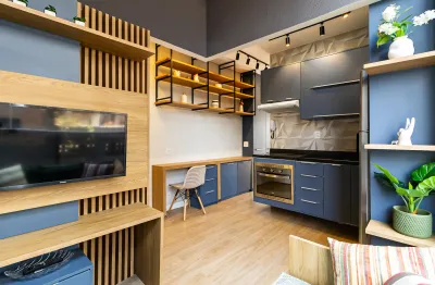 Studio em pinheiros aconchegante e completo de 30m² à venda.