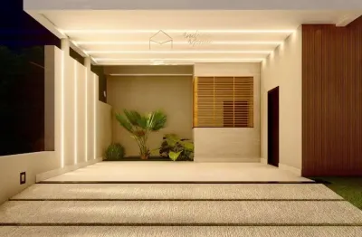Casa em construção dentro de condomínio com áreas de lazer completa.