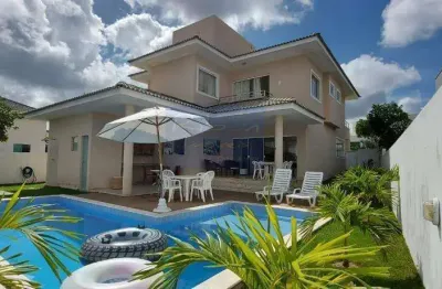 Casa em condomínio para locação em camaçari, alphaville litoral norte 1, 4 dormitórios, 3 suítes, 5 banheiros, 2 vagas