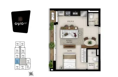 Flat com 1 quarto à venda na Avenida Mutirão, Setor Bueno, Goiânia