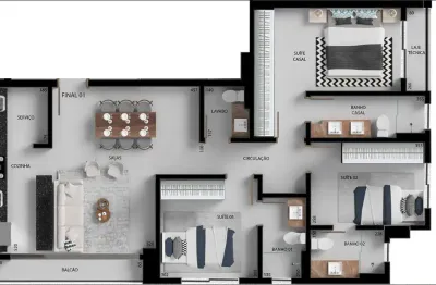 Apartamento com 3 quartos à venda na Avenida Antônio Fidelis, 970, Parque Amazônia, Goiânia