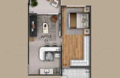Apartamento com 1 quarto à venda na Avenida Olinda, Park Lozandes, Goiânia
