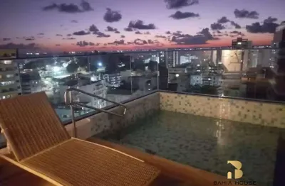 Stúdio luxo à venda mobiliado em condomínio na barra salvador / ba1 quarto 1 suíte 1 banheiro 22m² mesmo ambiente vaga rotativa.  r$ 495.000,00