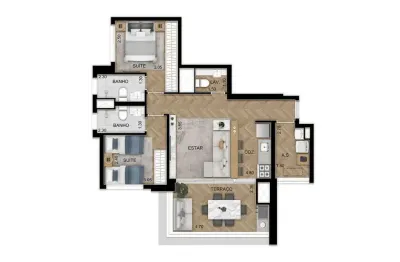 Apartamento para venda em são paulo, chácara klabin, 2 suítes, 3 banheiros, 2 vagas