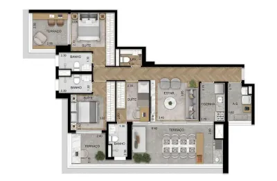 Apartamento para venda em são paulo, chácara klabin, 3 dormitórios, 3 suítes, 4 banheiros, 2 vagas