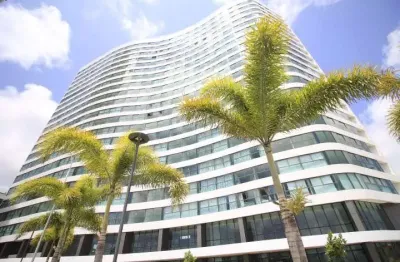 Flat mobiliado para locação ed. parque do cais, 35m2, recife-pe