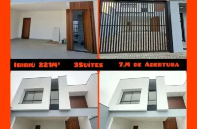 Luxuoso sobrado/3suítes/4vagas/7,5mabertura/estudo permuta até 400mil, bairroiririú -joinville - sc