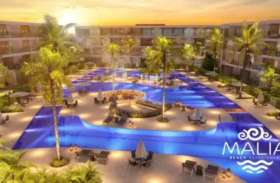 Apartamento 1 quarto, 32m² (1 suíte), localizado frente mar em ipojuca