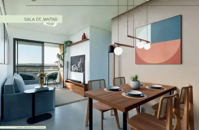 Apartamento 2 quartos (sendo 1 suíte), 53m², e 2 banheiros, localizado em casa amarela