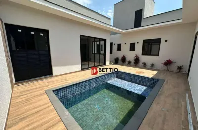 Casa térrea nova, com 3 quartos todos suítes, piscina, home office, park gran reserve, indaiatuba sp