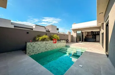 Linda casa térrea à venda, 3 suítes e piscina c/ cascata, cond. evidências - indaiatuba/sp