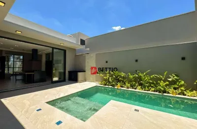 Linda casa térrea, nova, 3 suítes, escritório e piscina, 195m² cond. maria cândida - indaiatuba/sp
