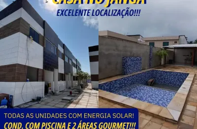 Casa de privê com 2 qtos, energia solar e cond. com área de lazer no janga!