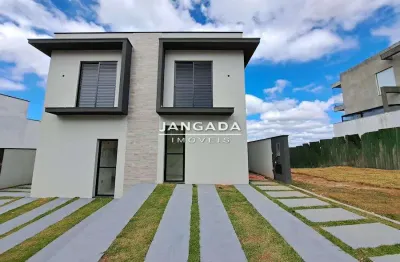Sobrado novo com 3 dorm suite com sacada e quintal em condominio fechado